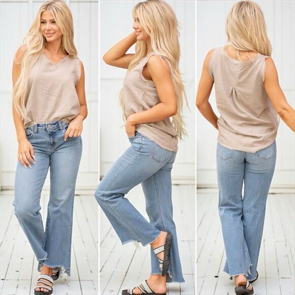 KanCan Light Wash High Rise Slim Wide Leg Jeans Size 13/30 NWT - Picture 2 of 13